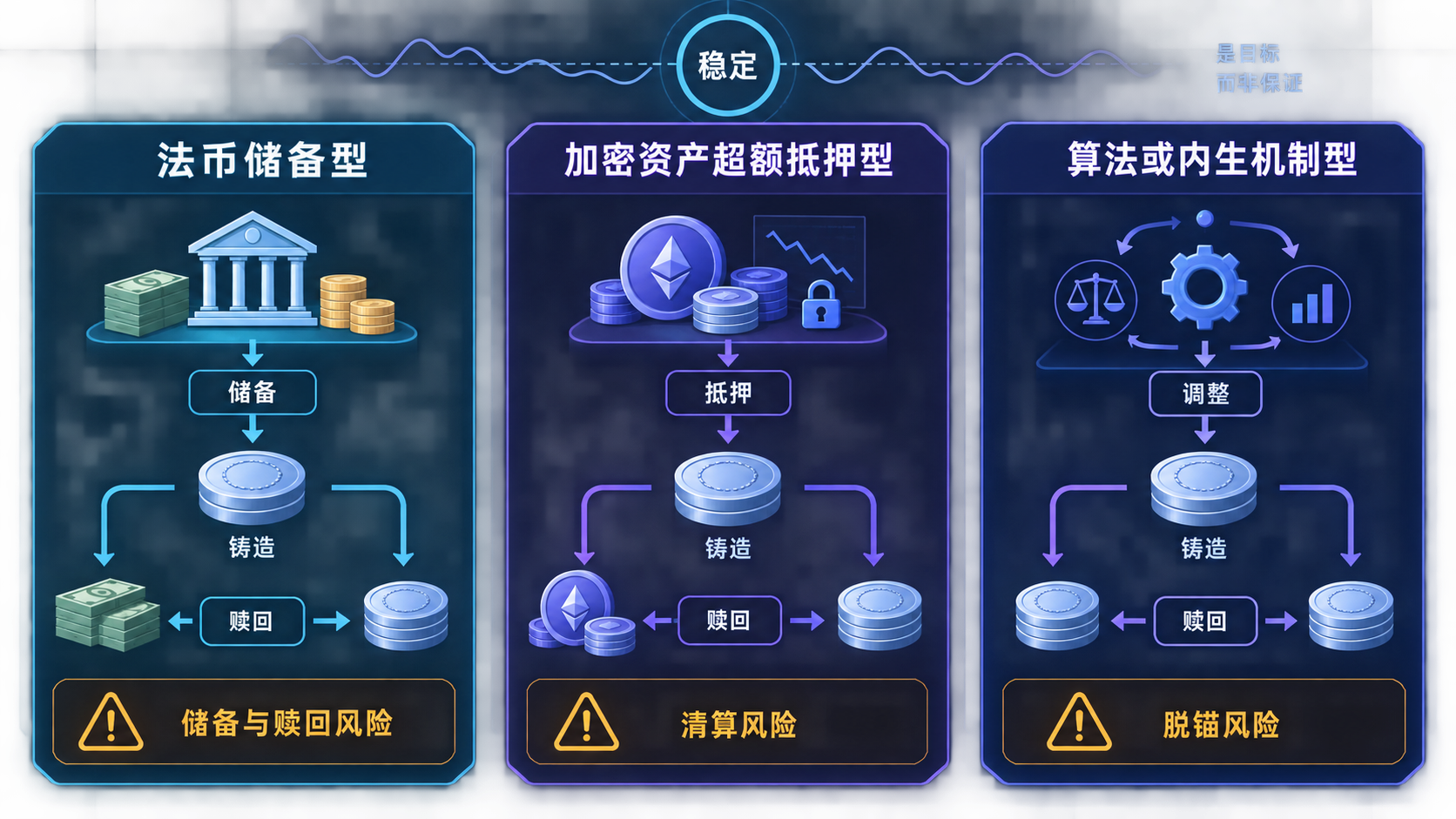 三类稳定币机制与主要风险